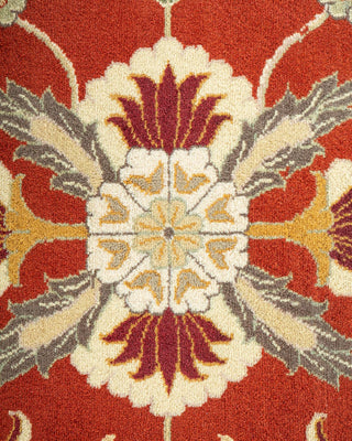 Traditional Mogul Orange Wool Area Rug 10' 0" x 14' 2" - Solo Rugs