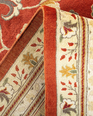 Traditional Mogul Orange Wool Area Rug 10' 0" x 14' 2" - Solo Rugs