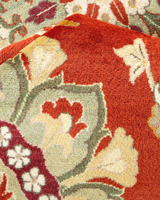 Traditional Mogul Orange Wool Area Rug 10' 0" x 14' 2" - Solo Rugs