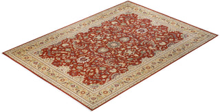 Traditional Mogul Orange Wool Area Rug 10' 0" x 14' 2" - Solo Rugs