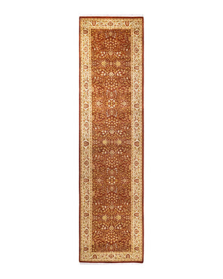 Traditional Mogul Orange Wool Runner 3' 2" x 12' 7" - Solo Rugs