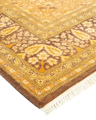 Traditional Mogul Brown Wool Area Rug 6' 1" x 9' 0" - Solo Rugs