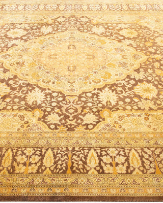 Traditional Mogul Brown Wool Area Rug 6' 1" x 9' 0" - Solo Rugs