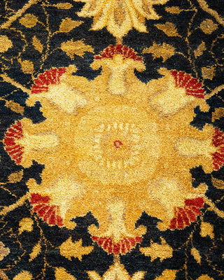 Traditional Mogul Black Wool Area Rug 6' 2" x 8' 10" - Solo Rugs