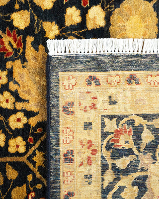 Traditional Mogul Black Wool Area Rug 6' 2" x 8' 10" - Solo Rugs