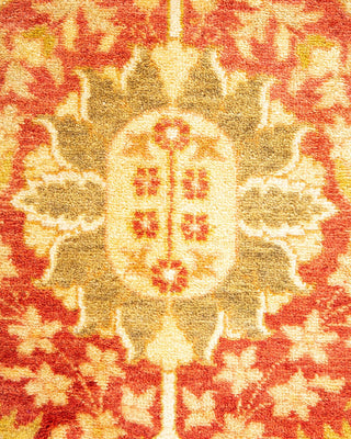 Traditional Mogul Orange Wool Area Rug 6' 3" x 9' 6" - Solo Rugs