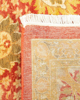 Traditional Mogul Orange Wool Area Rug 6' 3" x 9' 6" - Solo Rugs