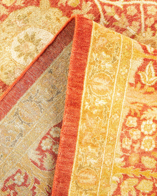 Traditional Mogul Orange Wool Area Rug 6' 3" x 9' 6" - Solo Rugs