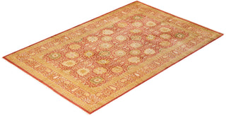 Traditional Mogul Orange Wool Area Rug 6' 3" x 9' 6" - Solo Rugs