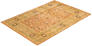 Traditional Mogul Brown Wool Area Rug 6' 2" x 8' 10" - Solo Rugs