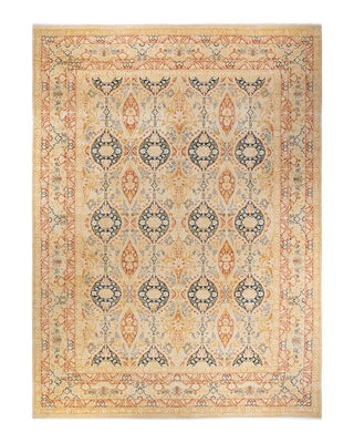 Traditional Mogul Ivory Wool Area Rug 10' 1" x 13' 10" - Solo Rugs