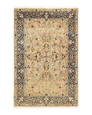 Traditional Mogul Ivory Wool Area Rug 4' 1" x 6' 3" - Solo Rugs
