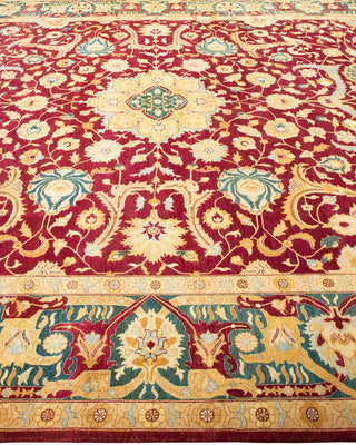 Traditional Mogul Red Wool Runner 9' 2" x 12' 0" - Solo Rugs