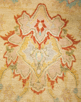 Traditional Mogul Ivory Wool Area Rug 9' 2" x 12' 5" - Solo Rugs