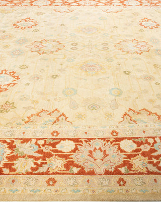 Traditional Mogul Ivory Wool Area Rug 9' 2" x 12' 5" - Solo Rugs