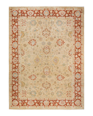 Traditional Mogul Ivory Wool Area Rug 9' 2" x 12' 5" - Solo Rugs