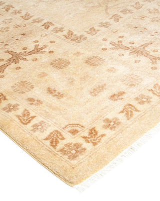 Contemporary Eclectic Ivory Wool Area Rug 9' 2" x 12' 2" - Solo Rugs