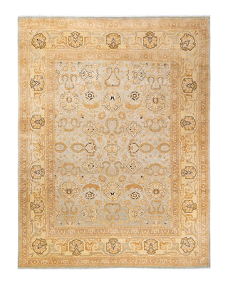Contemporary Eclectic Light Blue Wool Area Rug 7' 10" x 10' 6" - Solo Rugs
