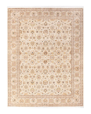 Traditional Mogul Ivory Wool Area Rug 9' 0" x 12' 3" - Solo Rugs
