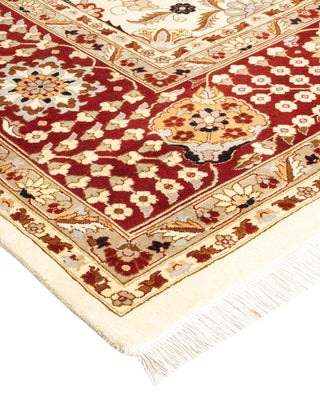 Traditional Mogul Ivory Wool Area Rug 9' 1" x 12' 5" - Solo Rugs