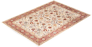 Traditional Mogul Ivory Wool Area Rug 9' 1" x 12' 5" - Solo Rugs