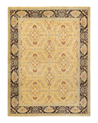 Eclectic, One-of-a-Kind Hand-Knotted Area Rug - Yellow, 9' 3" x 12' 5" - Solo Rugs