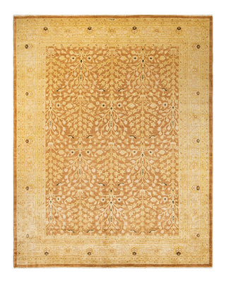 Contemporary Eclectic Yellow Wool Area Rug 9' 2" x 11' 8" - Solo Rugs