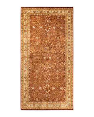 Traditional Mogul Orange Wool Area Rug 6' 1" x 12' 2" - Solo Rugs