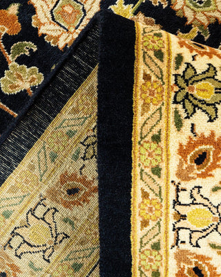 Traditional Mogul Black Wool Area Rug 10' 2" x 14' 4" - Solo Rugs
