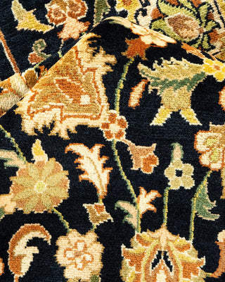 Traditional Mogul Black Wool Area Rug 10' 2" x 14' 4" - Solo Rugs