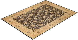 Traditional Mogul Black Wool Area Rug 10' 2" x 14' 4" - Solo Rugs