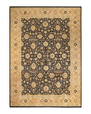 Traditional Mogul Black Wool Area Rug 10' 2" x 14' 4" - Solo Rugs