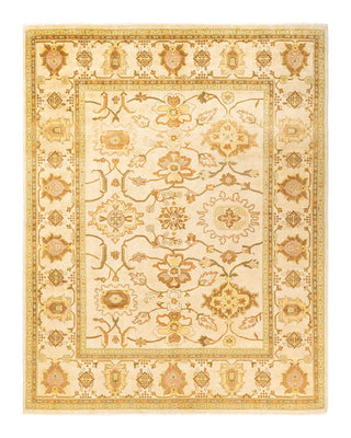 Contemporary Eclectic Ivory Wool Area Rug 8' 1" x 10' 0" - Solo Rugs