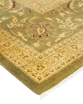 Contemporary Eclectic Green Wool Area Rug 11' 10" x 14' 10" - Solo Rugs