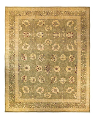 Contemporary Eclectic Green Wool Area Rug 11' 10" x 14' 10" - Solo Rugs