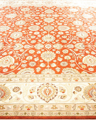 Traditional Mogul Orange Wool Area Rug 9' 2" x 12' 4" - Solo Rugs