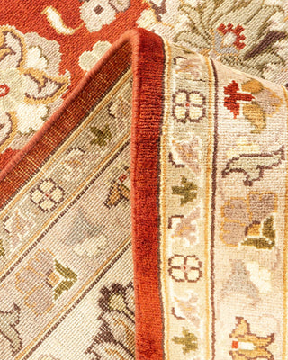 Traditional Mogul Orange Wool Area Rug 9' 2" x 12' 4" - Solo Rugs