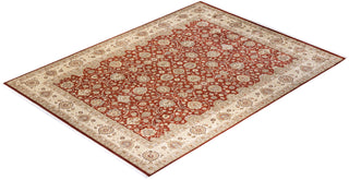Traditional Mogul Orange Wool Area Rug 9' 2" x 12' 4" - Solo Rugs