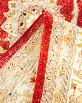 Traditional Mogul Red Wool Area Rug 9' 3" x 11' 9" - Solo Rugs