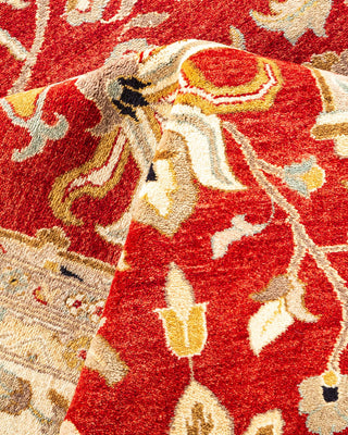 Traditional Mogul Red Wool Area Rug 9' 3" x 11' 9" - Solo Rugs
