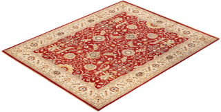 Traditional Mogul Red Wool Area Rug 9' 3" x 11' 9" - Solo Rugs