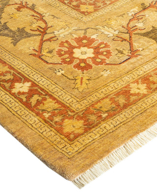 Traditional Mogul Yellow Wool Area Rug 8' 3" x 10' 1" - Solo Rugs