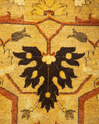 Traditional Mogul Yellow Wool Area Rug 8' 3" x 10' 1" - Solo Rugs