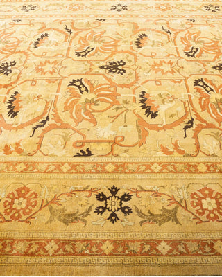 Traditional Mogul Yellow Wool Area Rug 8' 3" x 10' 1" - Solo Rugs