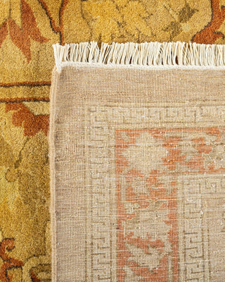 Traditional Mogul Yellow Wool Area Rug 8' 3" x 10' 1" - Solo Rugs