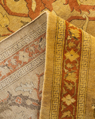 Traditional Mogul Yellow Wool Area Rug 8' 3" x 10' 1" - Solo Rugs