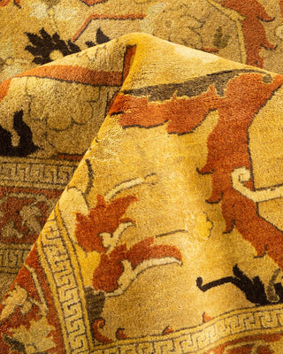Traditional Mogul Yellow Wool Area Rug 8' 3" x 10' 1" - Solo Rugs