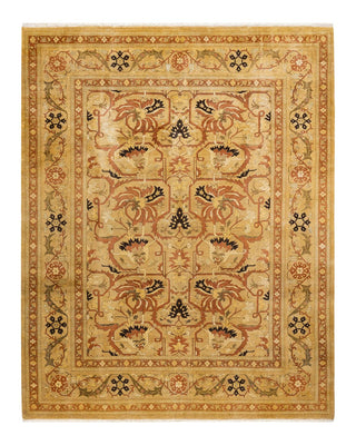 Traditional Mogul Yellow Wool Area Rug 8' 3" x 10' 1" - Solo Rugs