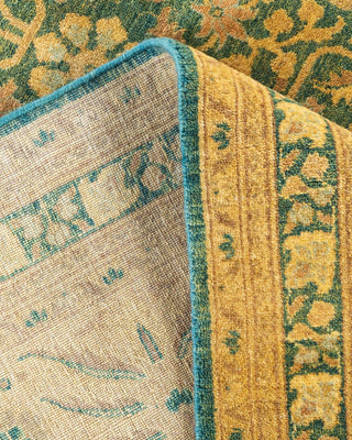 Traditional Mogul Green Wool Area Rug 7' 10" x 10' 0" - Solo Rugs