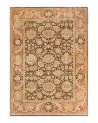 Traditional Mogul Green Wool Area Rug 6' 3" x 8' 8" - Solo Rugs